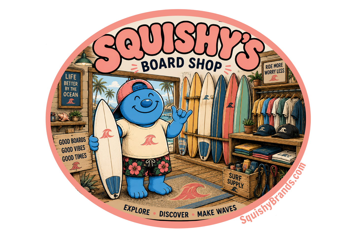 Squishy's Board Shop Unisex t-shirt