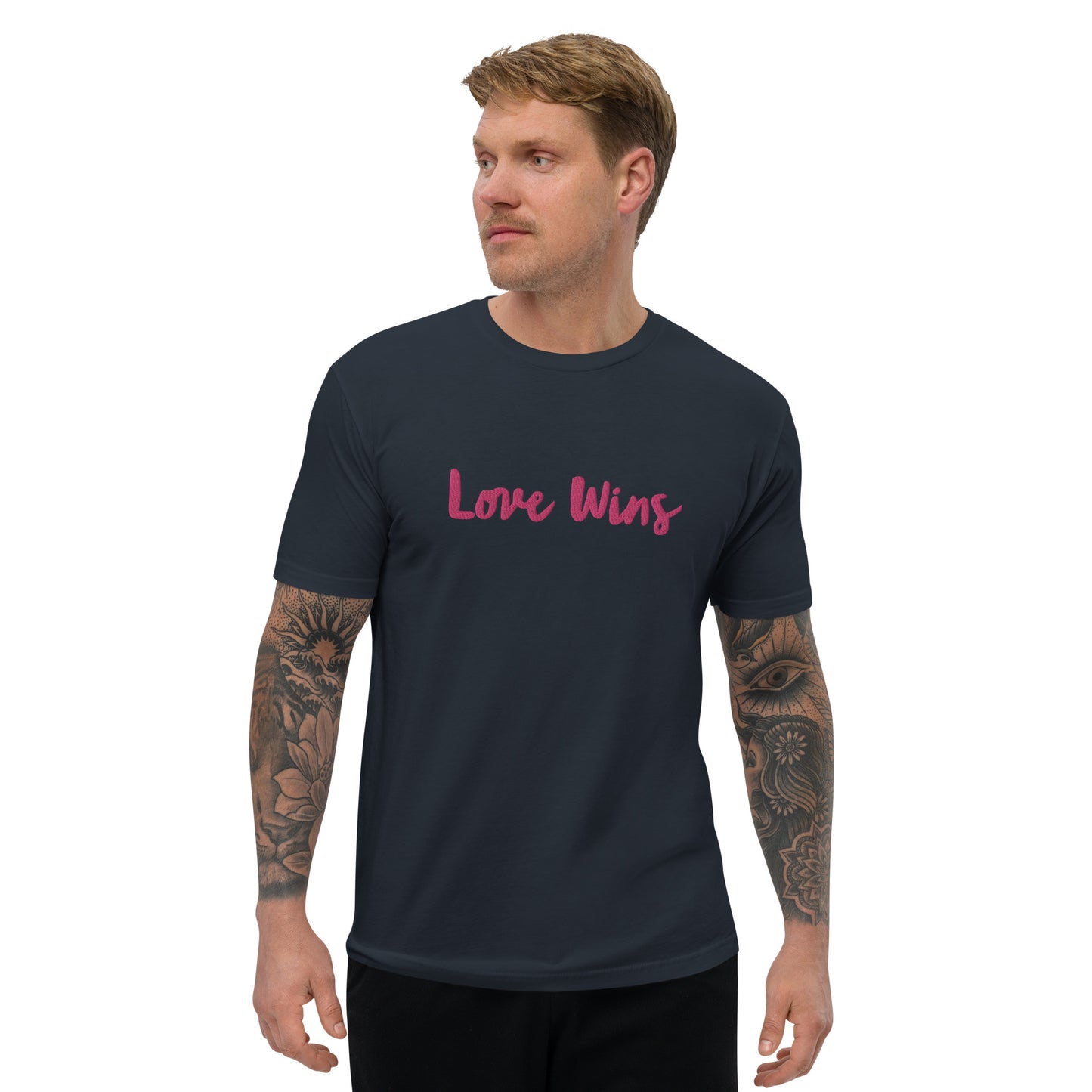 "LOVE WINS" Embroidered T-shirt (Athletic Fit)