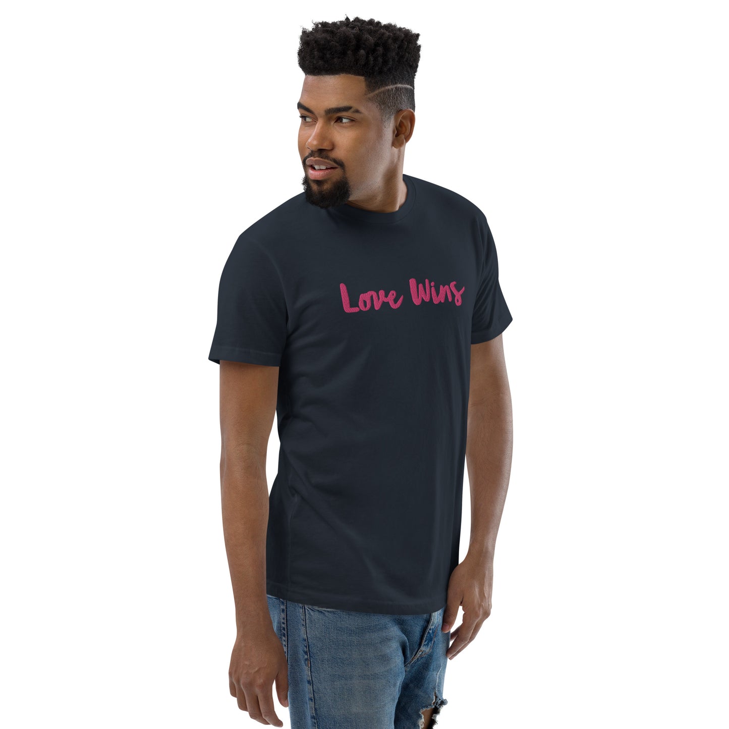 "LOVE WINS" Embroidered T-shirt (Athletic Fit)