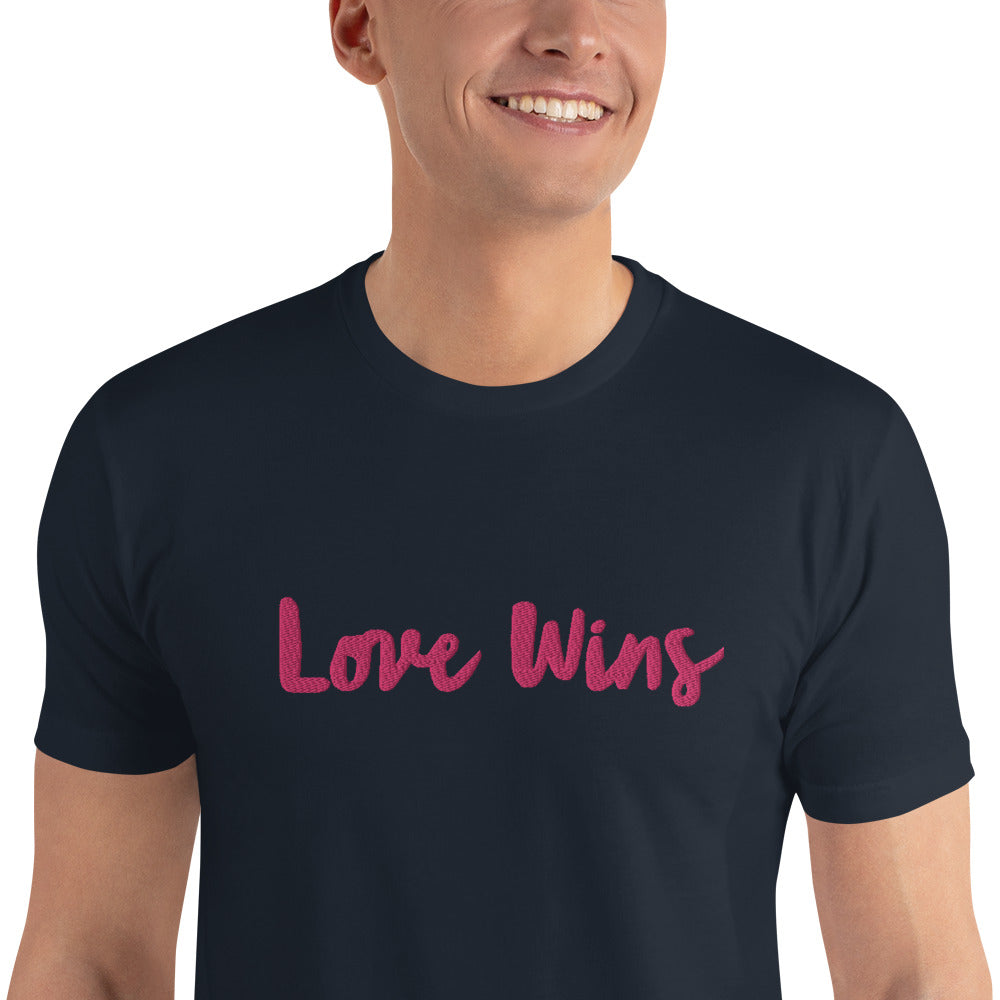 "LOVE WINS" Embroidered T-shirt (Athletic Fit)