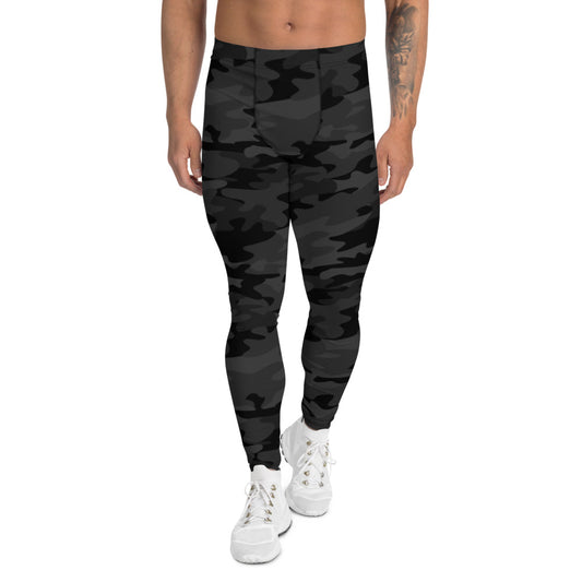 Unlocked Active Men's Compression Pants (Black Camo)