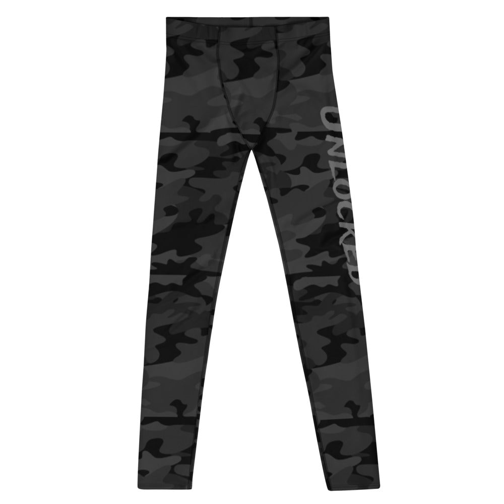 Unlocked Active Men's Compression Pants (Black Camo)