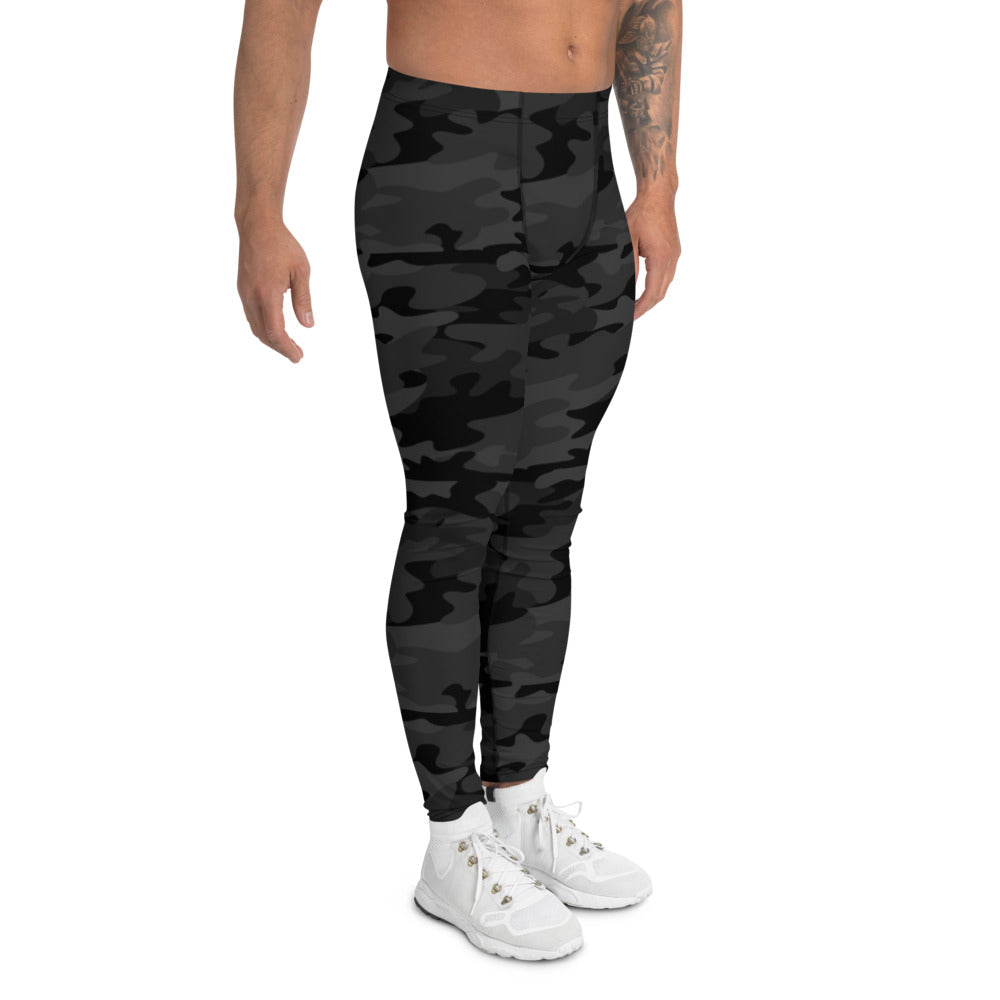 Unlocked Active Men's Compression Pants (Black Camo)