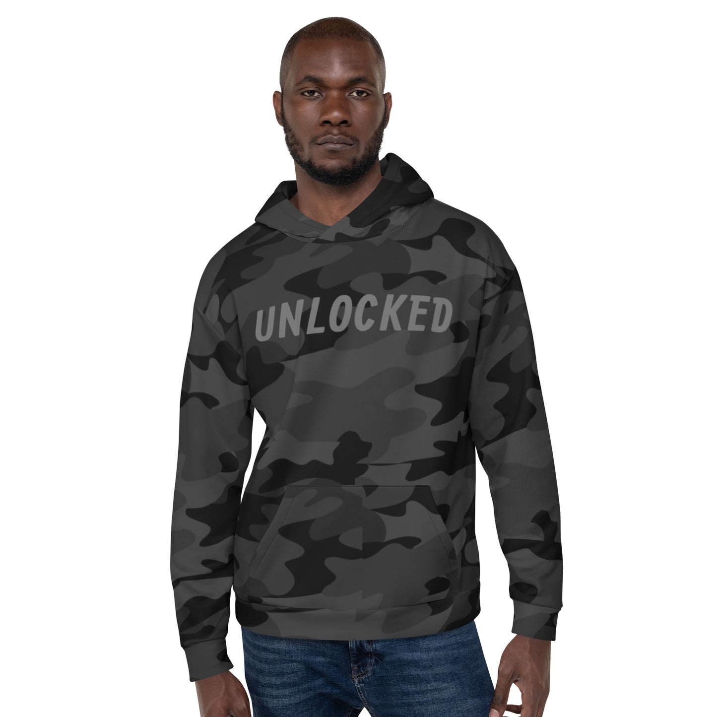 "Unlocked Black Camo" Hoodie (Athletic Fit/Rad Soft Feel)