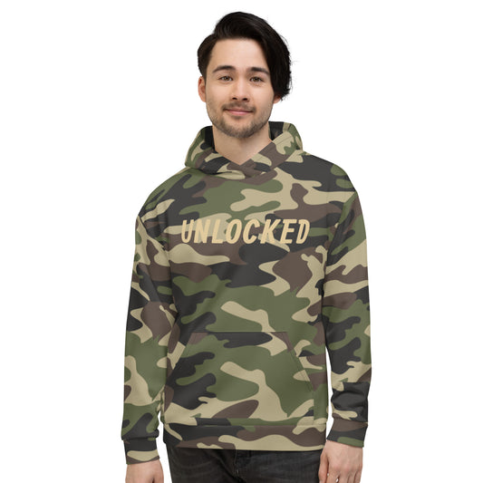 "Unlocked Green Camo" Hoodie (Athletic Fit/Rad Soft Feel)