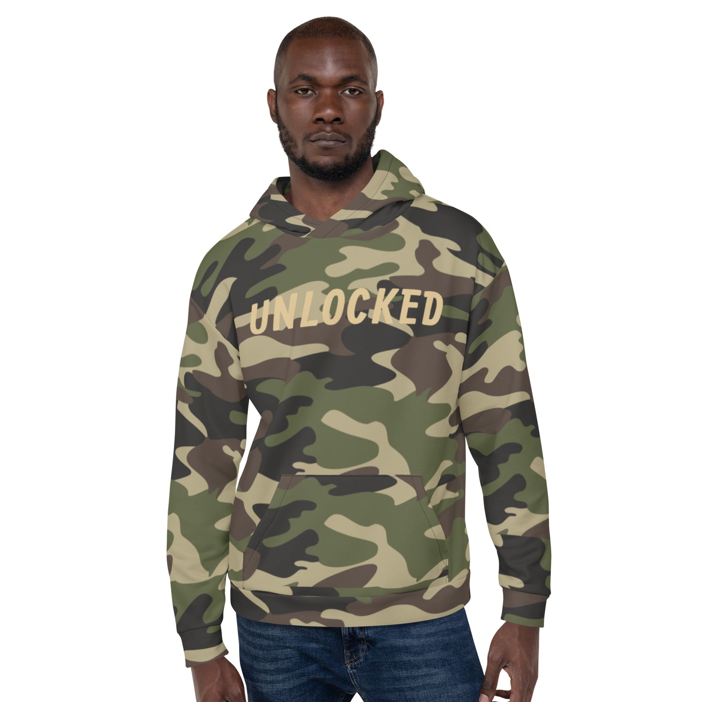 "Unlocked Green Camo" Hoodie (Athletic Fit/Rad Soft Feel)