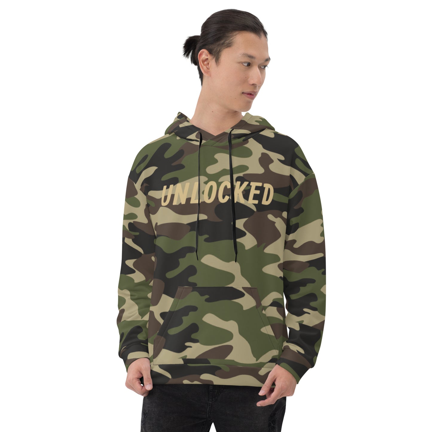 "Unlocked Green Camo" Hoodie (Athletic Fit/Rad Soft Feel)