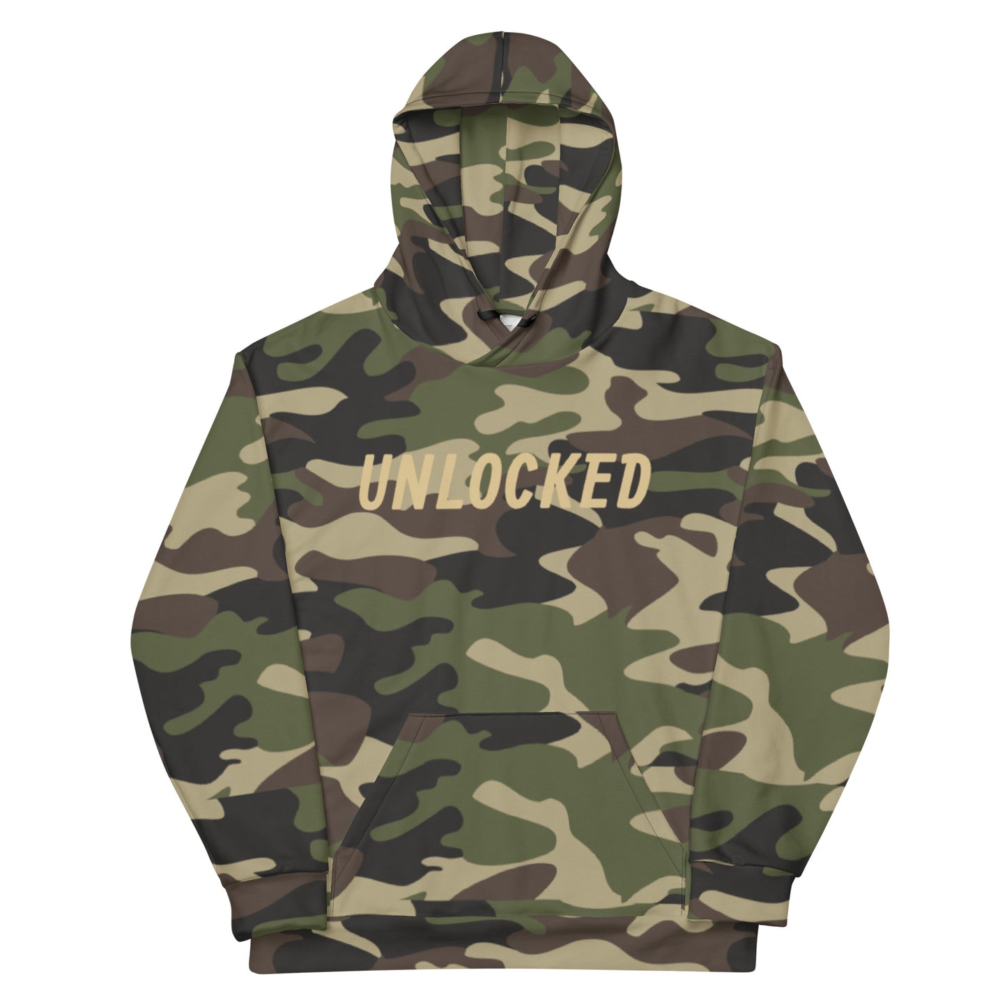 "Unlocked Green Camo" Hoodie (Athletic Fit/Rad Soft Feel)