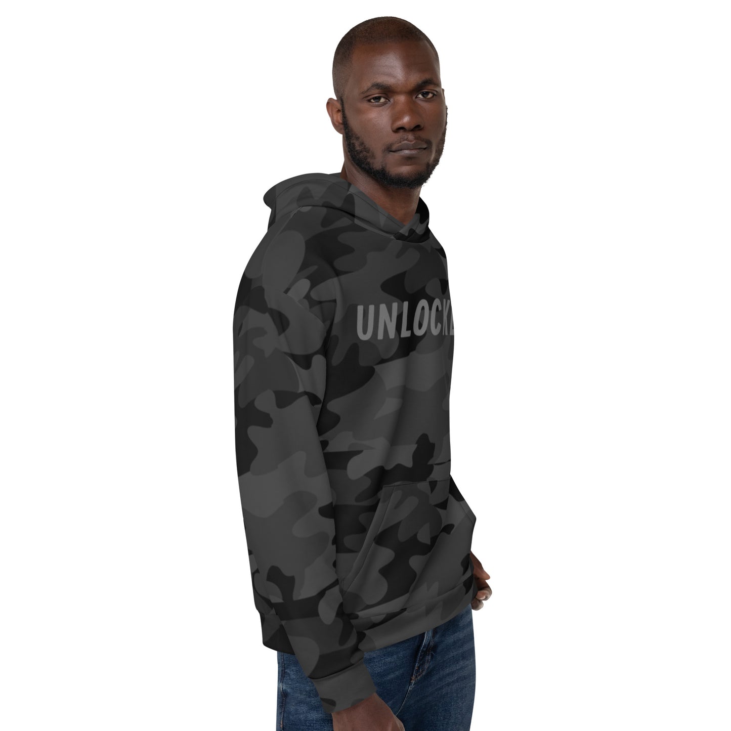 Unlocked Black Camo Hoodie (Athletic Fit)