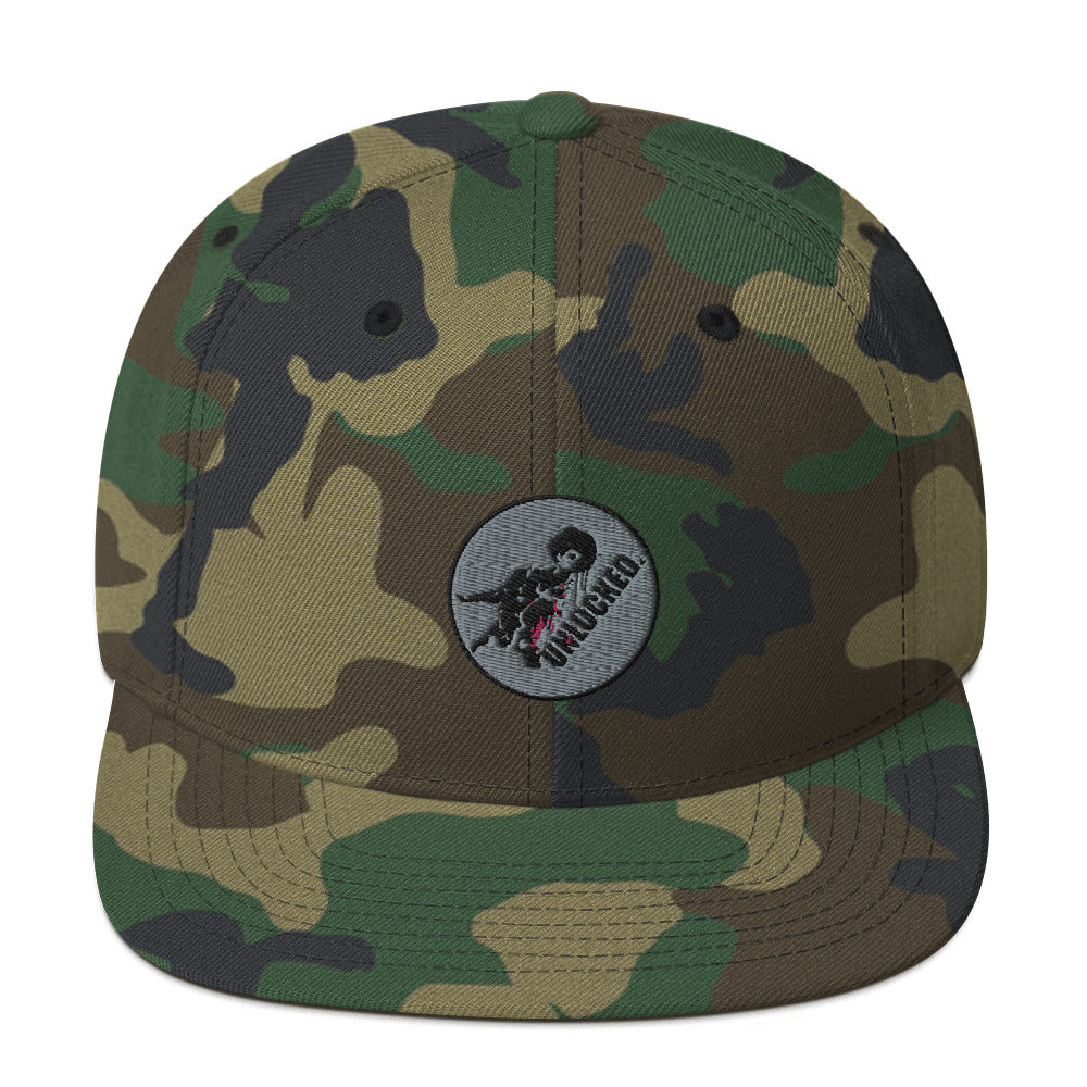 Unlocked Snapback Hat (Green Camo)
