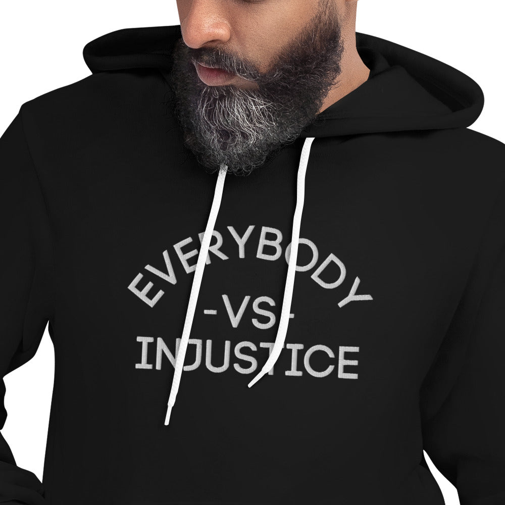 "Everyone VS Injustice" Embroidered Unisex Hoodie (Athletic Fit/Super Soft)