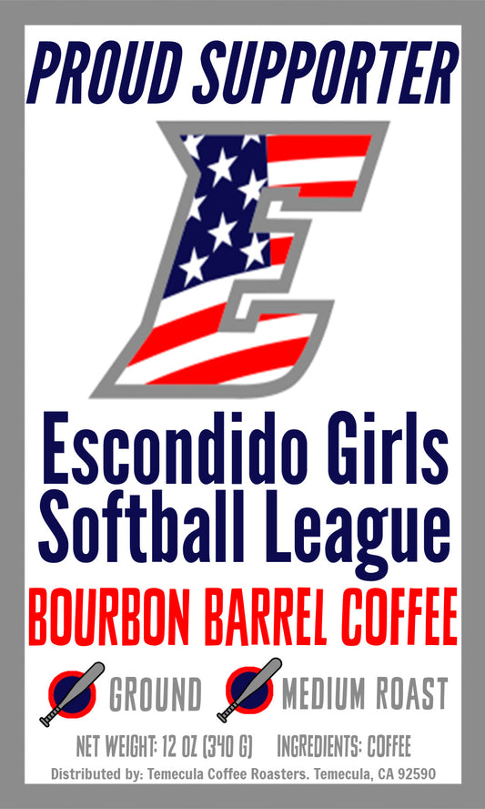 Bourbon Barrel Aged Coffee; 12oz; Medium Roast [Escondido Girls Softball]