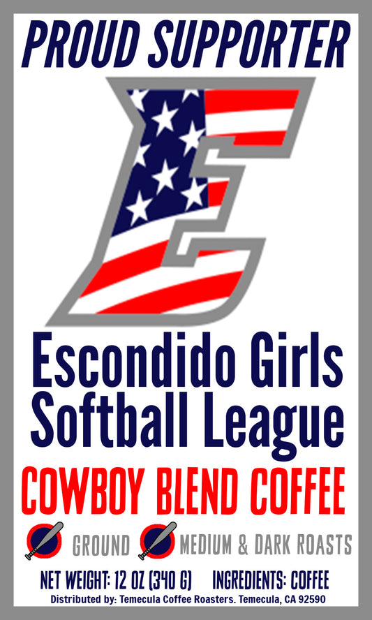 Cowboy Blend; 12oz; Medium & Dark Roasts; [Escondido Girls Softball]