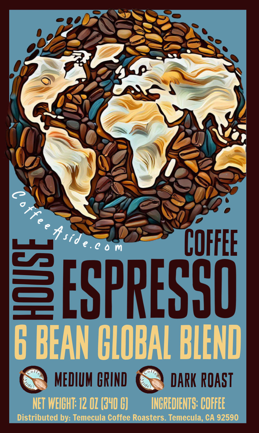House Espresso (6 Bean Blend); 12oz [FREE SHIPPING]