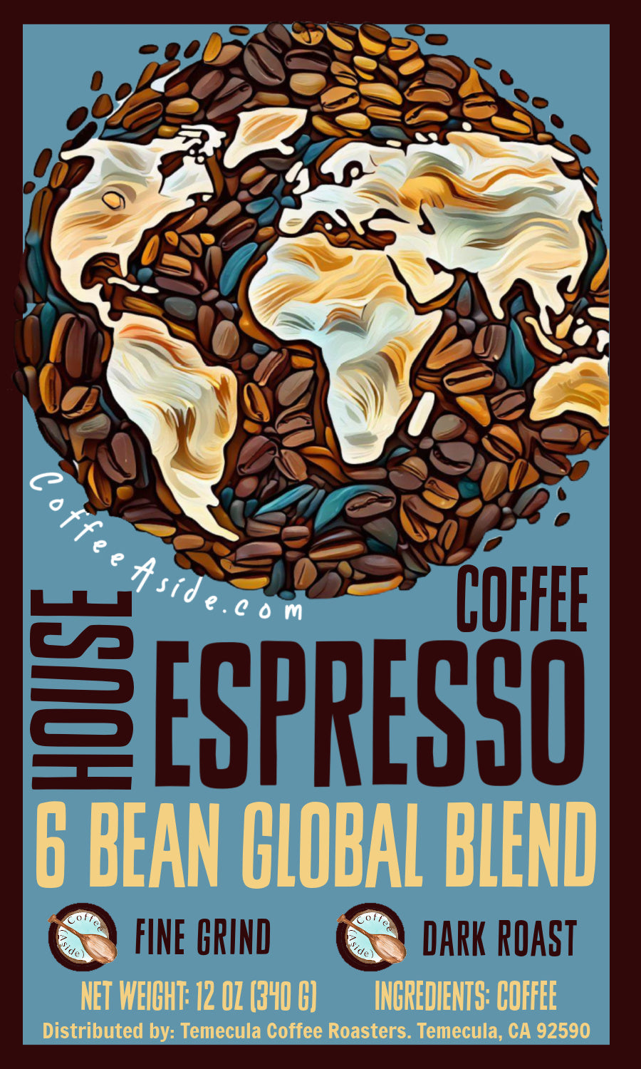 House Espresso (6 Bean Blend); 12oz [FREE SHIPPING]