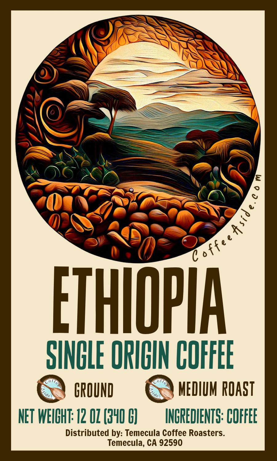 Ethiopia Single Origin; 12oz. [FREE SHIPPING]