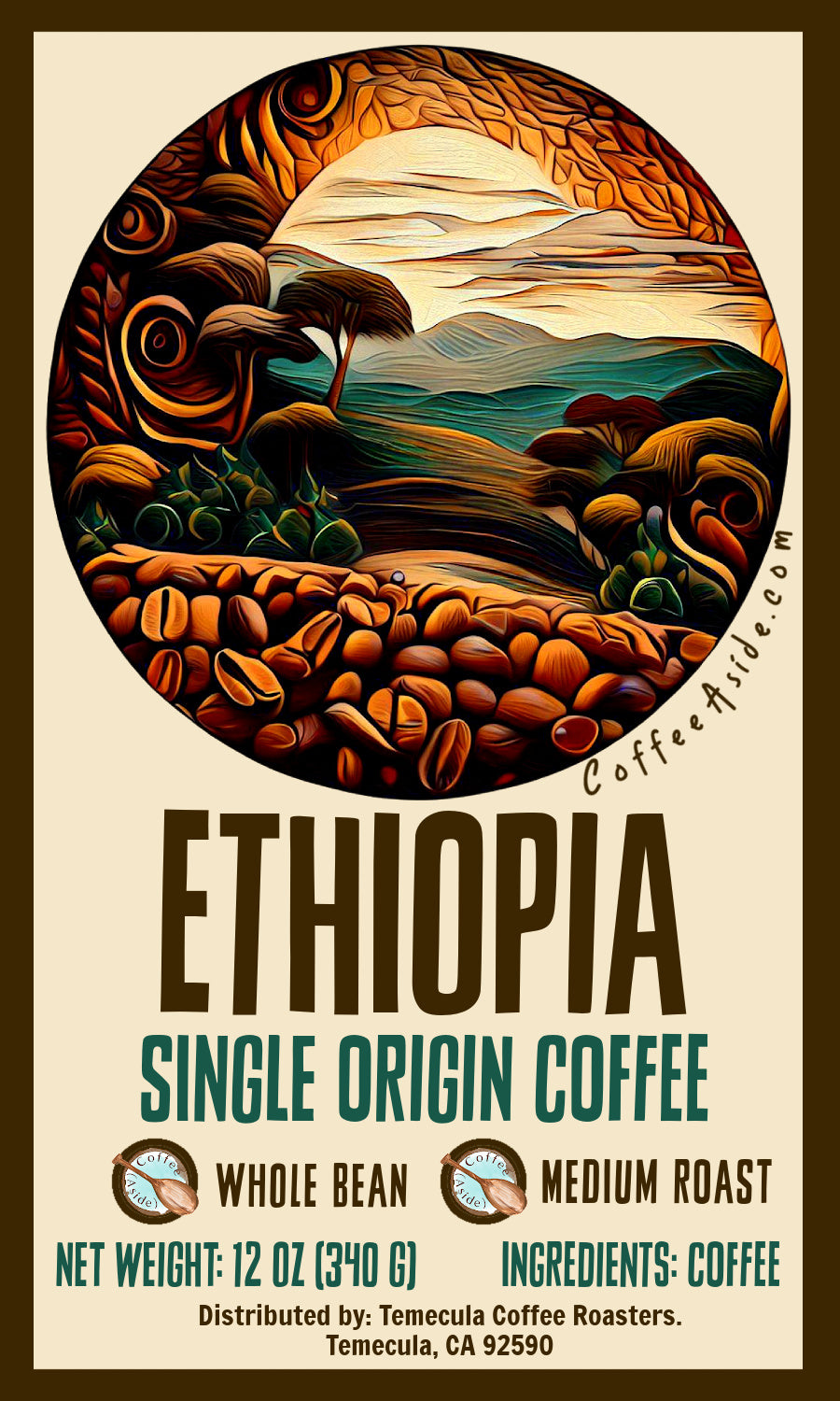 Ethiopia Single Origin; 12oz. [FREE SHIPPING]