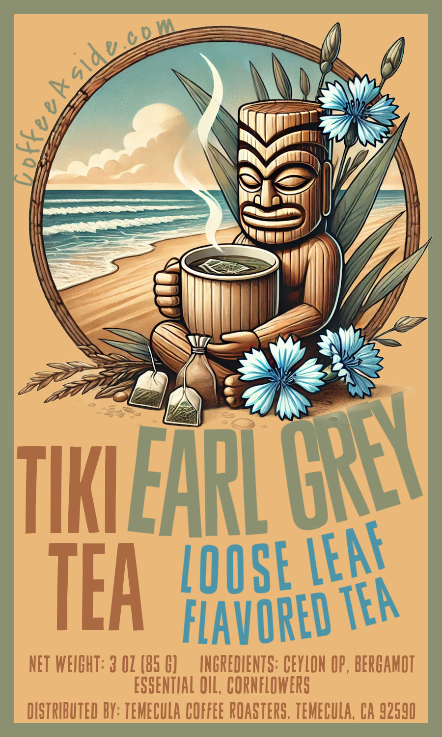 Tiki Tea: EARL GREY TEA; 3oz; Loose Leaf; [FREE SHIPPING]
