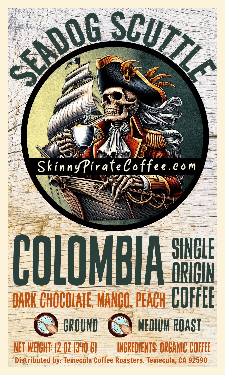 FAIRTRADE® Organic "Seadog Scuttle" (Colombia); 12oz. [FREE SHIPPING]