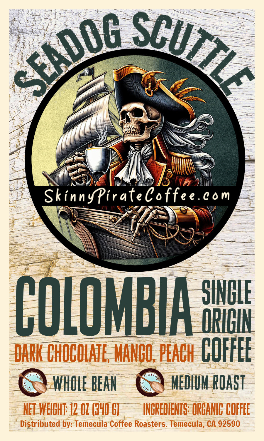 FAIRTRADE® Organic "Seadog Scuttle" (Colombia); 12oz. [FREE SHIPPING]