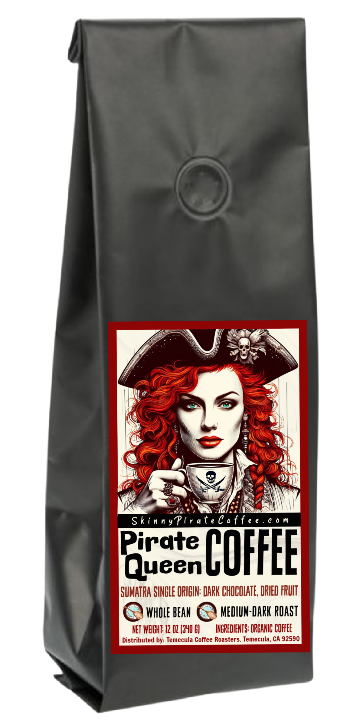 Fairtrade® Organic "Pirate Queen" (Sumatra); 12oz. [FREE SHIPPING]
