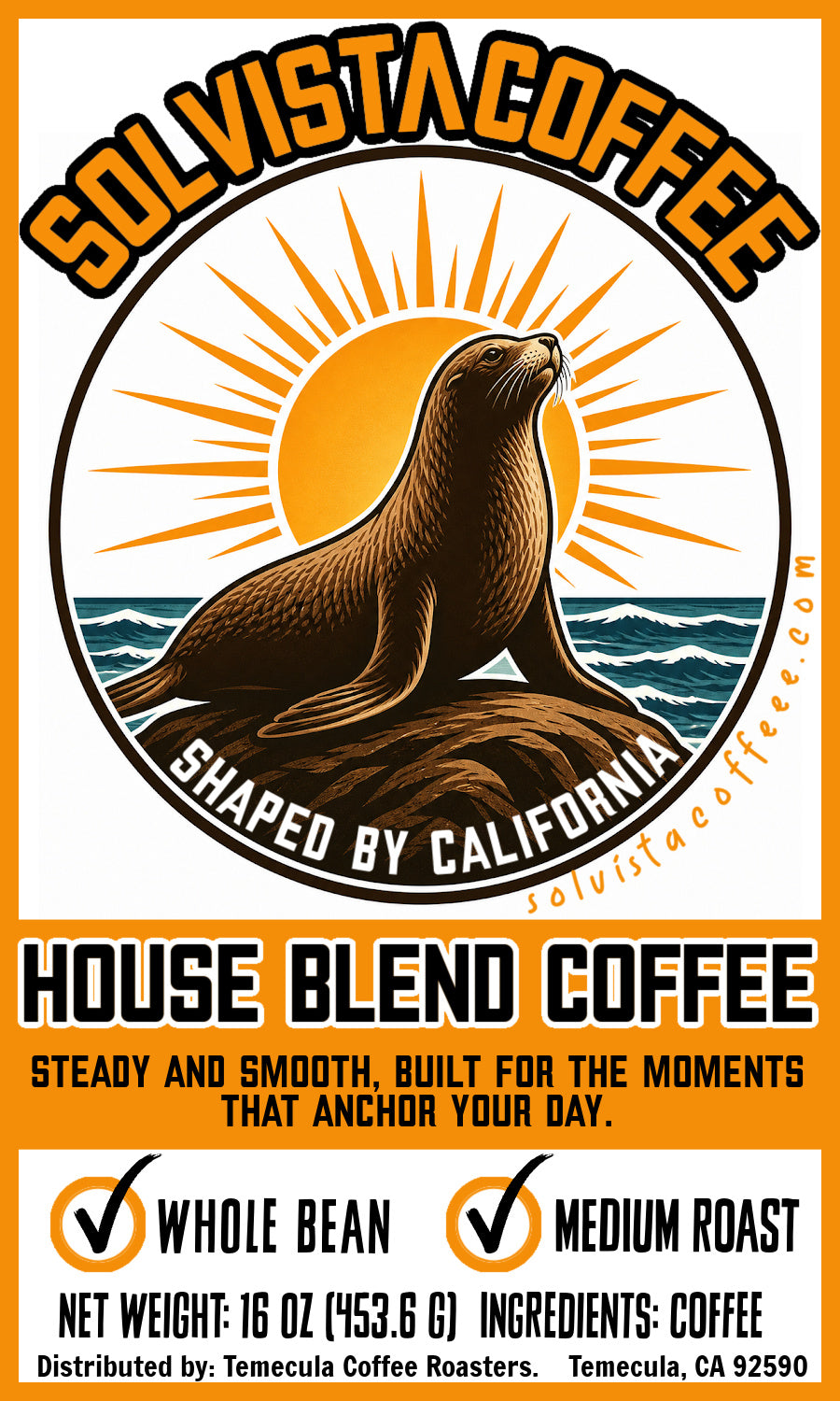 SOLVISTA Breaskwater Coffee; House Blend; 1 LB; FREE SHIPPING