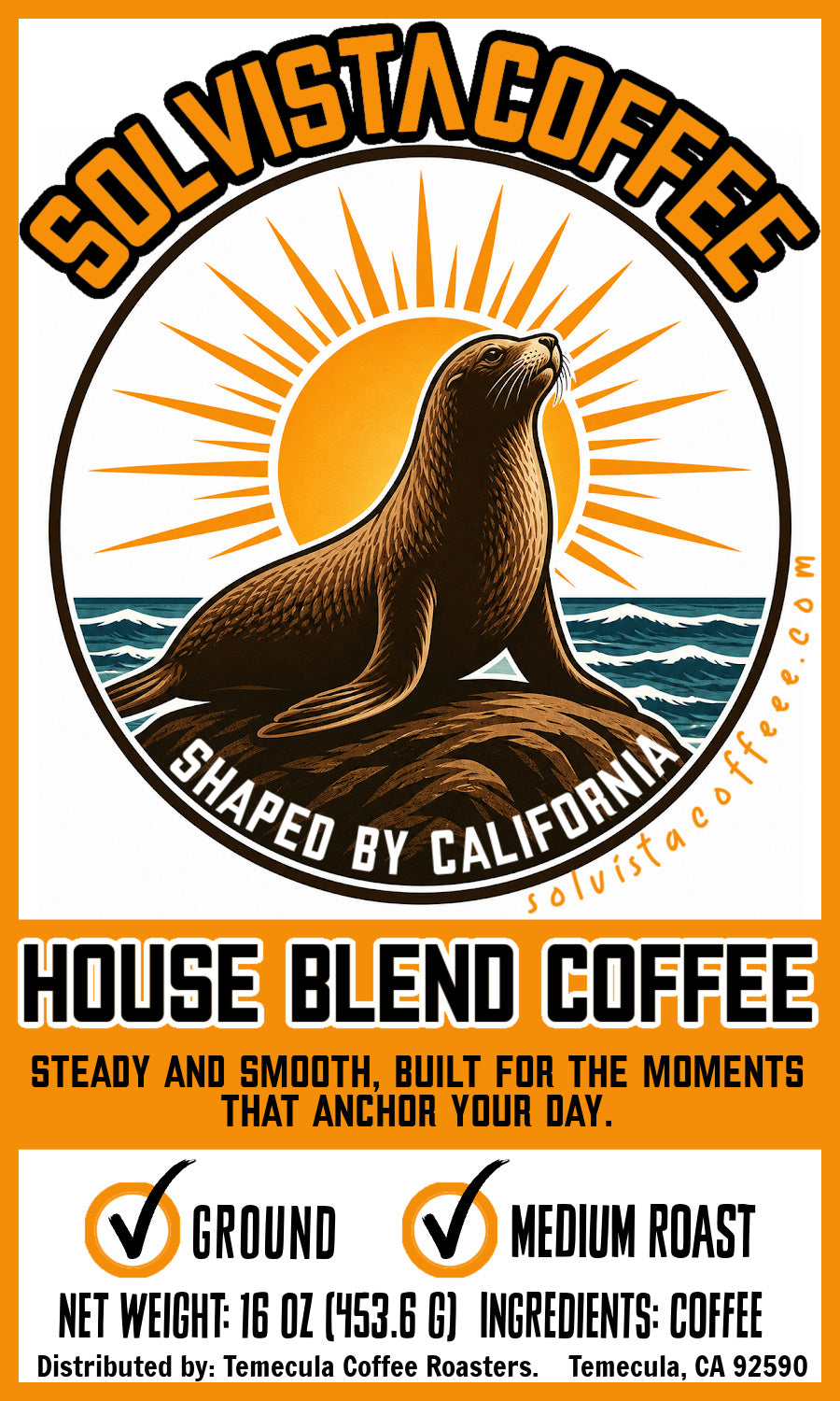 SOLVISTA Breaskwater Coffee; House Blend; 1 LB; FREE SHIPPING