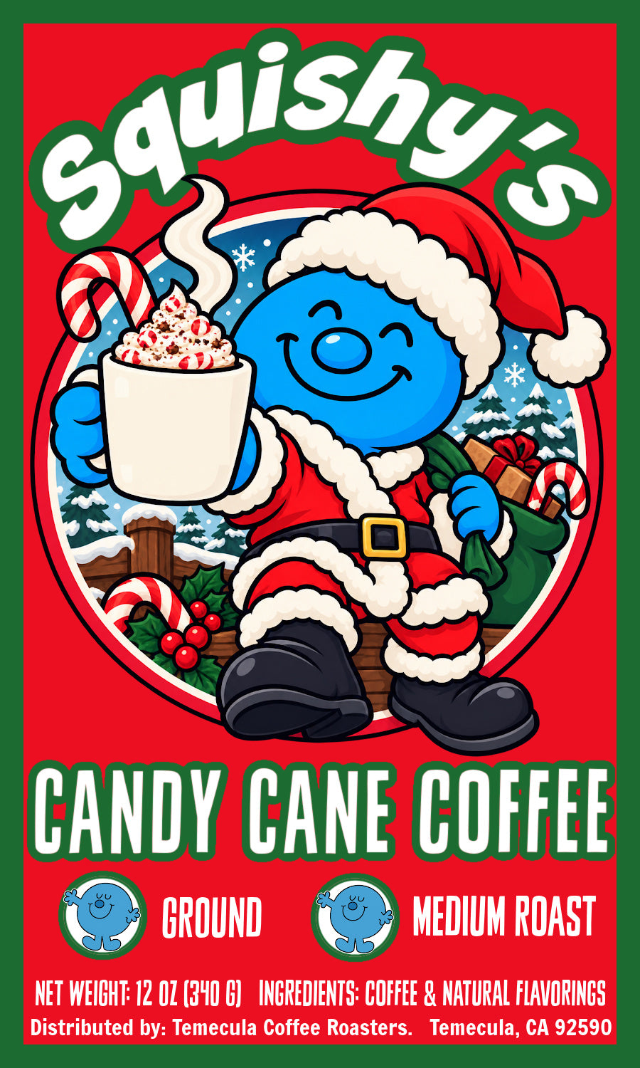 Squishy's Candy Cane Coffee; 12oz. [FREE SHIPPING]