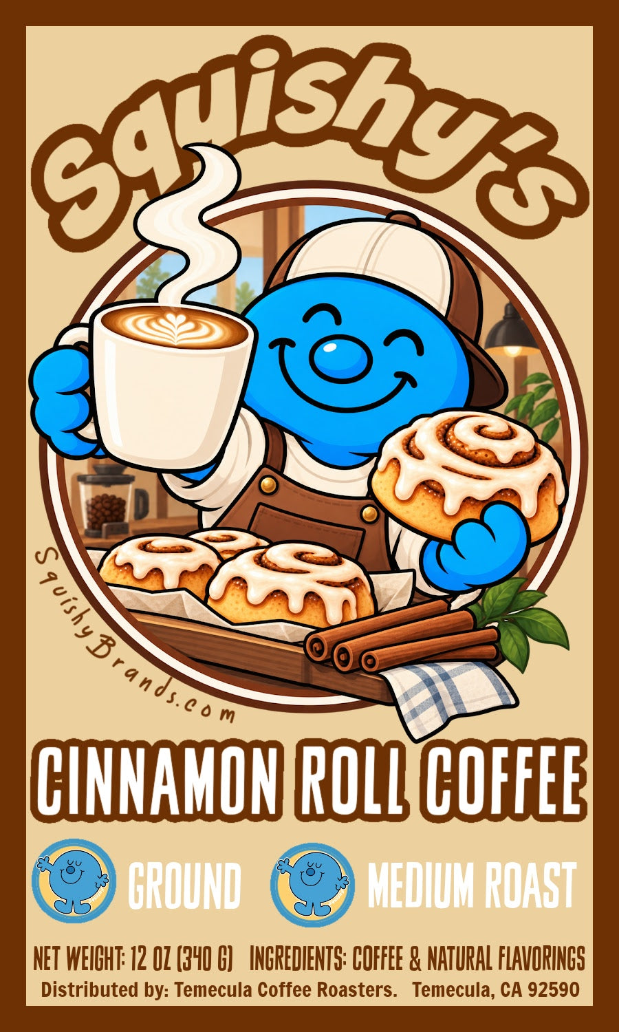 Squishy's Cinnamon Roll Coffee; 12oz. [FREE SHIPPING]
