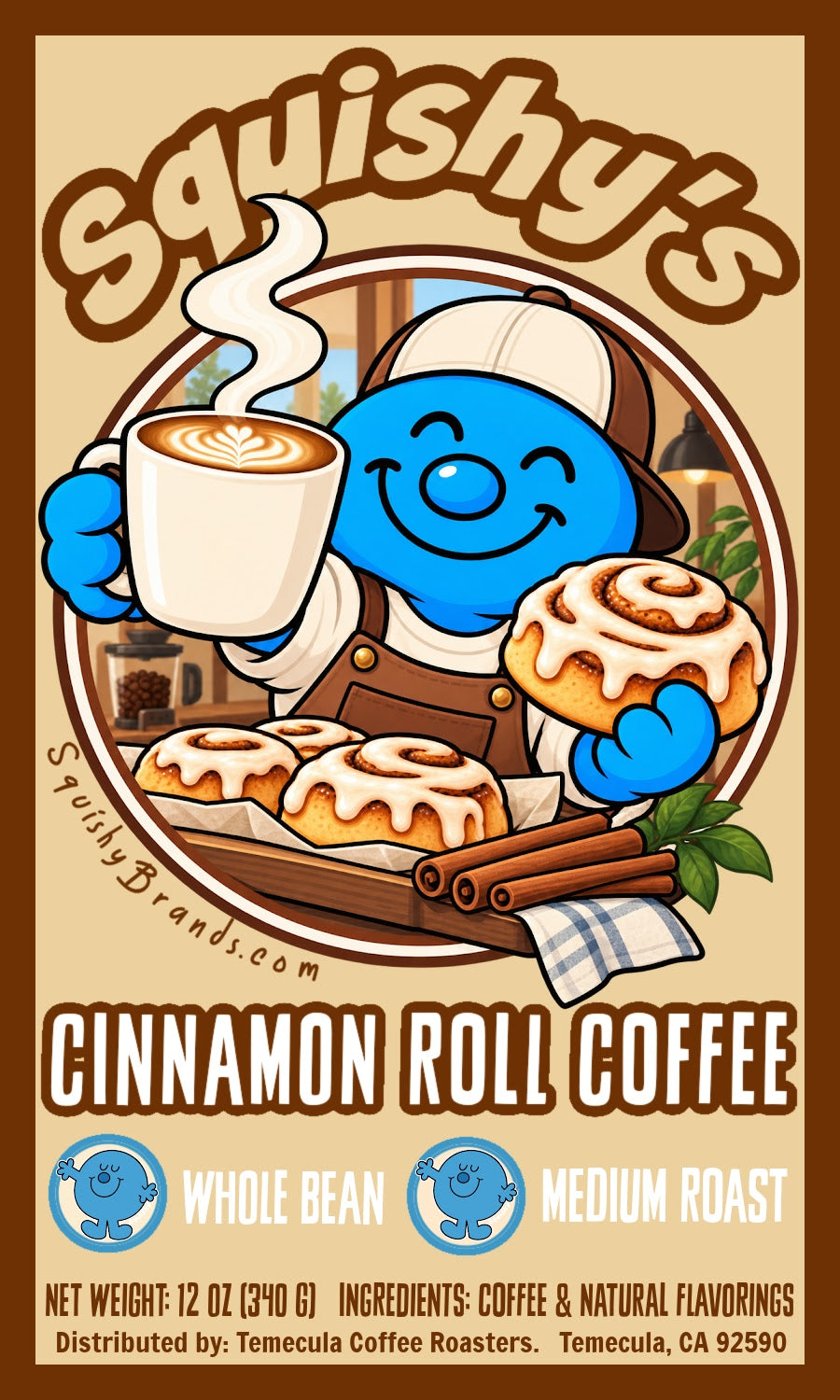 Squishy's Cinnamon Roll Coffee; 12oz. [FREE SHIPPING]