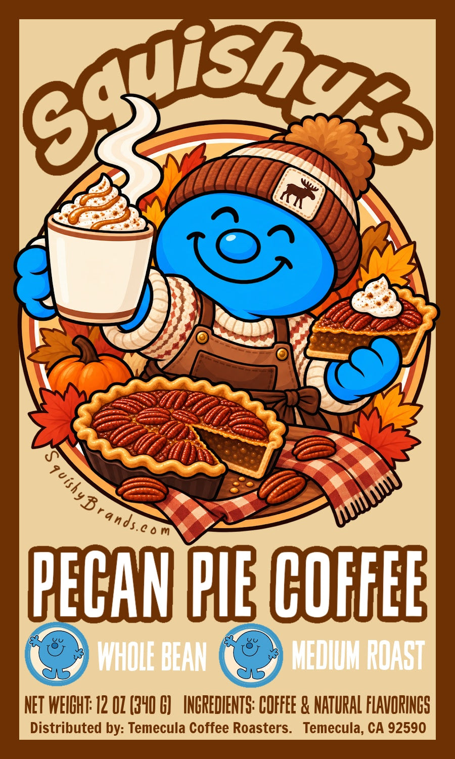 Squishy's Pecan Pie Naturally Flavored Coffee; 12oz. [FREE SHIPPING]