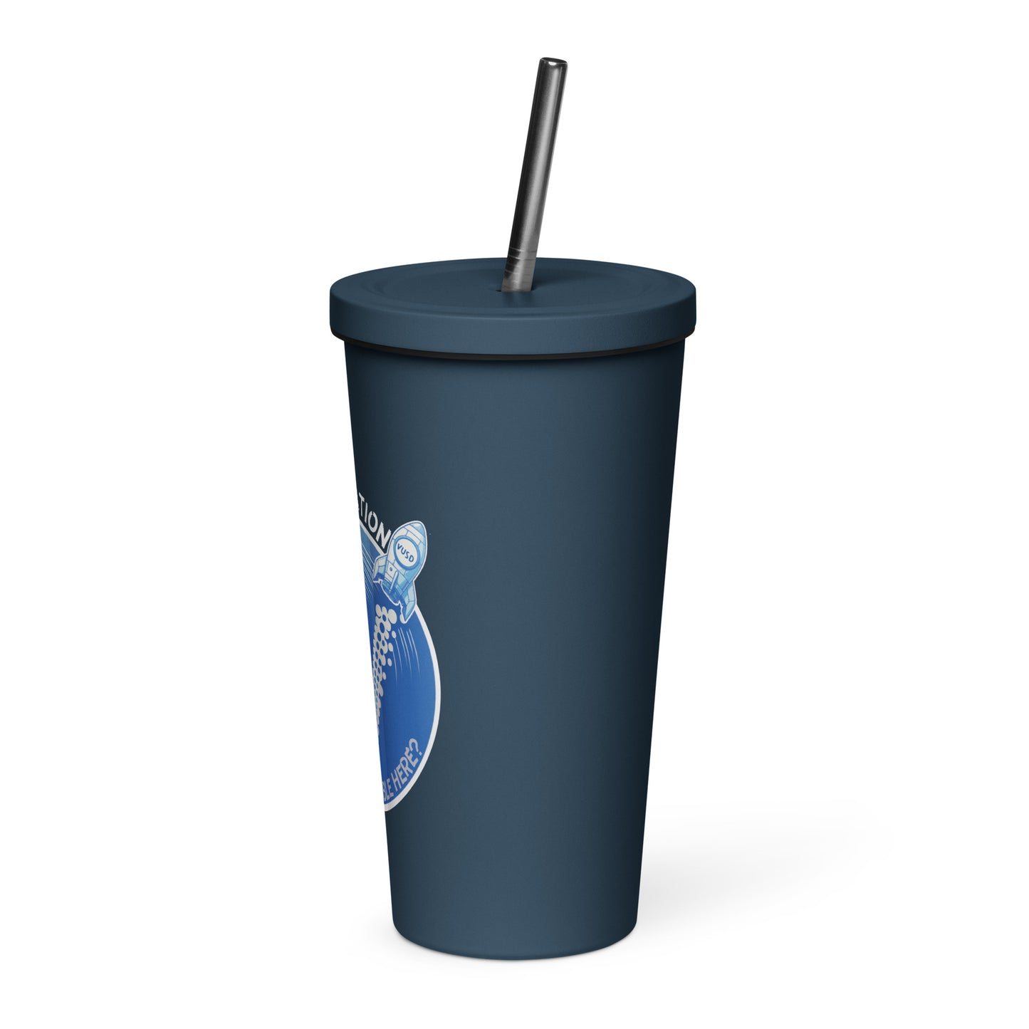 Insulated tumbler with a straw