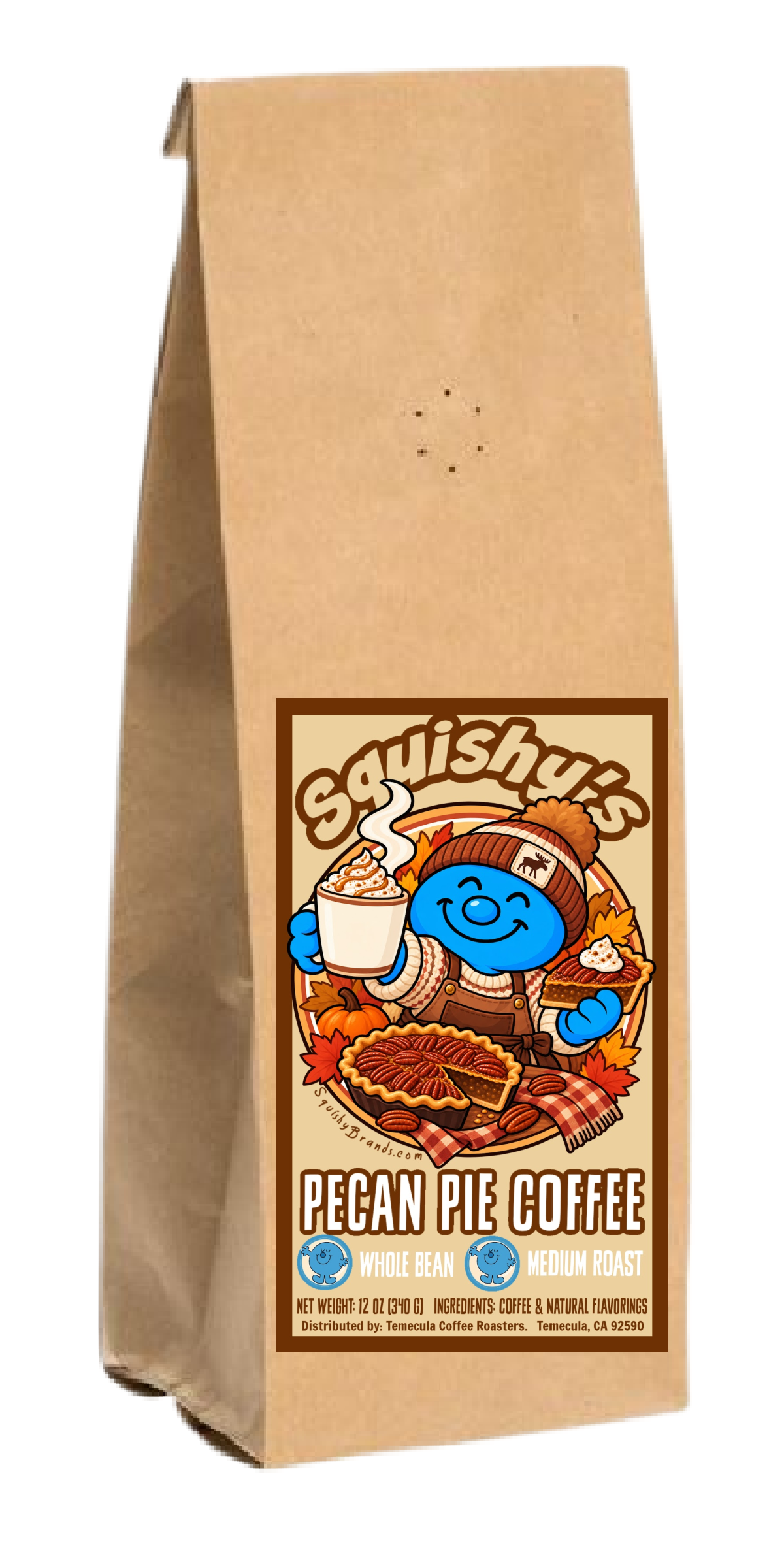 Squishy's Pecan Pie Naturally Flavored Coffee; 12oz. [FREE SHIPPING]