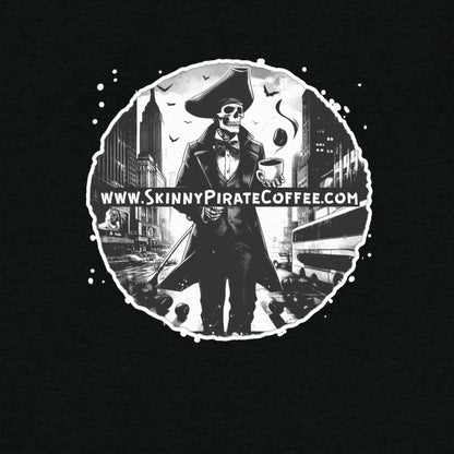 "SKINNY PIRATE COFFEE FLAGSHIP" T-shirt (Super Soft / Athletic Fit)