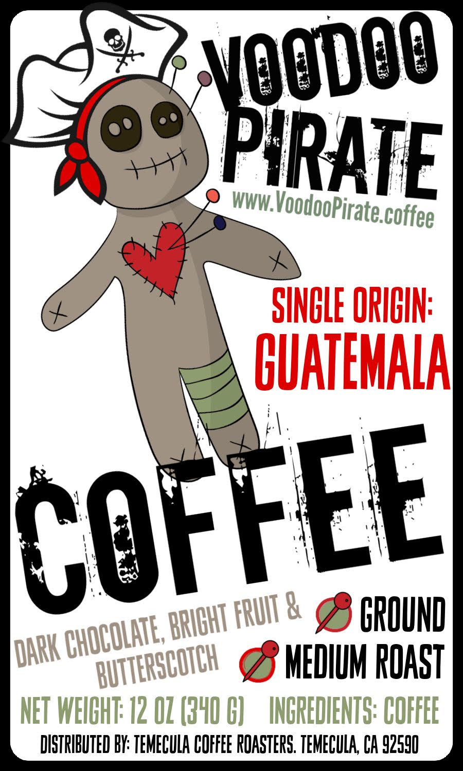 Voodoo Pirate Coffee (Guatemala); 12oz [FREE SHIPPING]