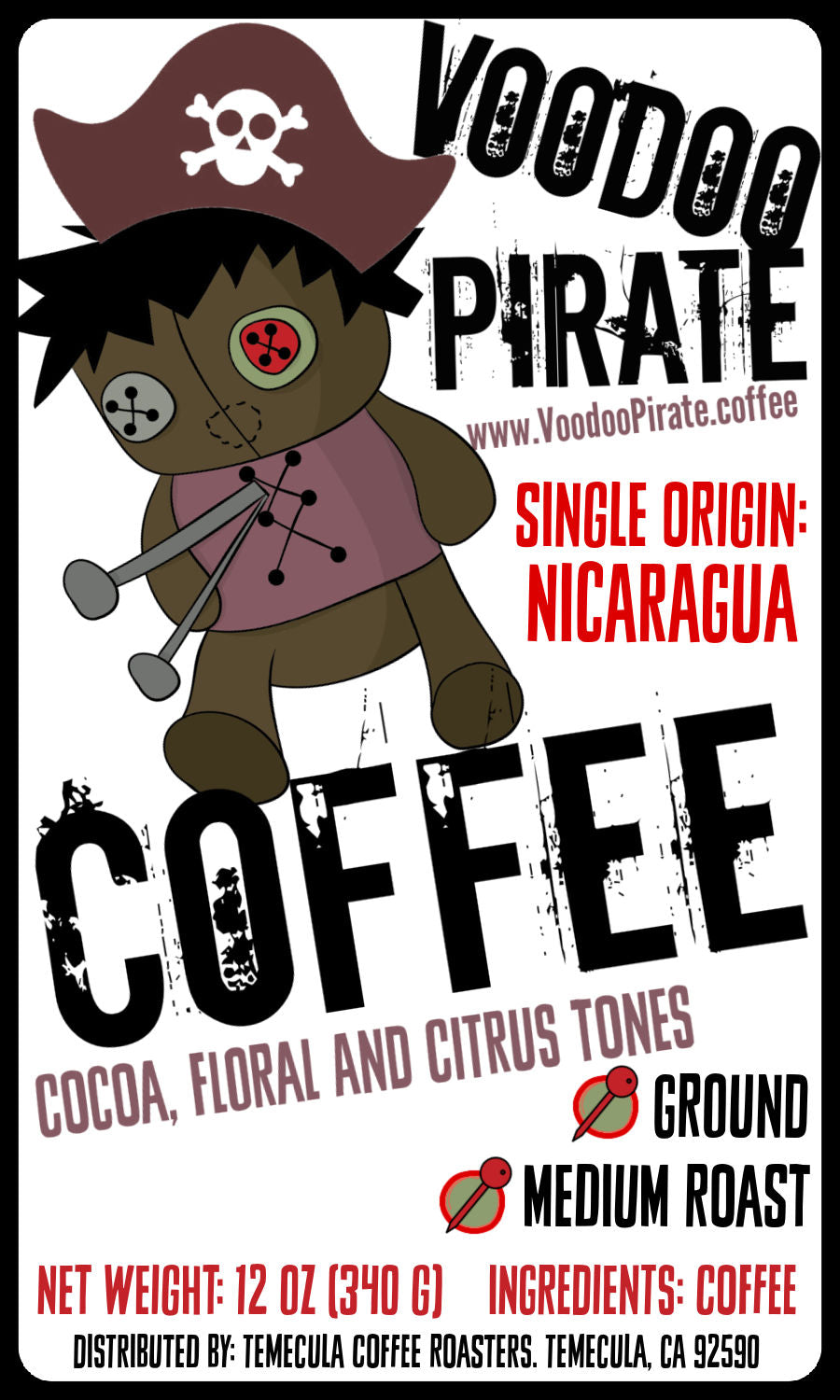 Voodoo Pirate Coffee (Nicaragua); 12oz [FREE SHIPPING]