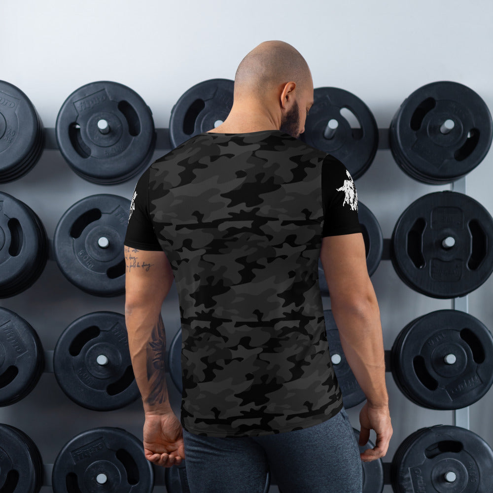 Unlocked Active Men's Athletic T-shirt (Black Camo)