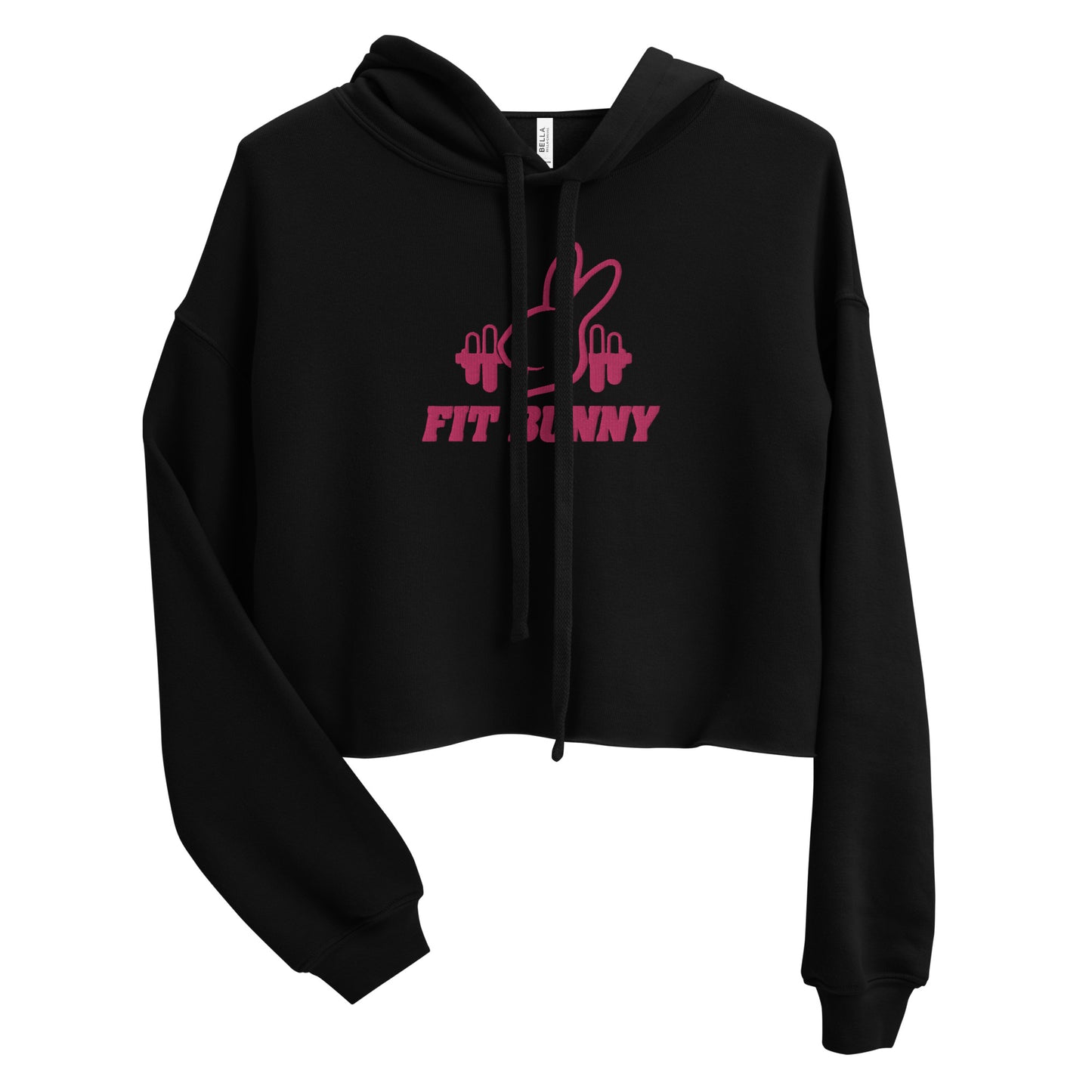 "Fit Bunny" Embroidered Crop Hoodie (Super Soft)