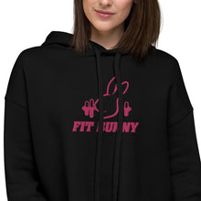 Load image into Gallery viewer, &quot;Fit Bunny&quot; Embroidered Crop Hoodie (Super Soft)

