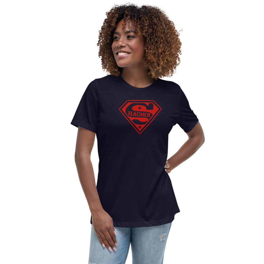 "Super Teacher" (RED) Women's Relaxed T-Shirt